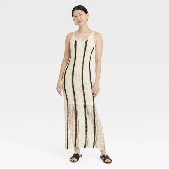 white christmas dresses Lianna Stripe Maxi Dress
